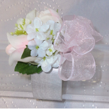 Flower girl wrist corsages, Baby Pink & Ivory Wrist Corsage For Young Flower Girls